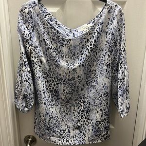 Tyler Böe periwinkle cheetah blouse